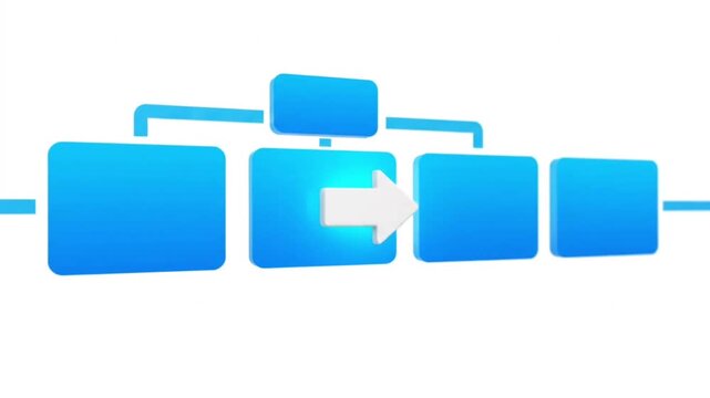 3D vector illustration of a blank blue folder icon with white paper on a white background for business document template and web technology design element