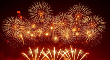 Golden Fireworks Display for 2026 Chinese New Year Celebration