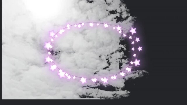 Animation of star frame over clouds