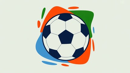 Obraz premium Vibrant Abstract Design for 2026 Football World Cup with Bold Colors and Dynamic Shapes Ideal for Promotional Material