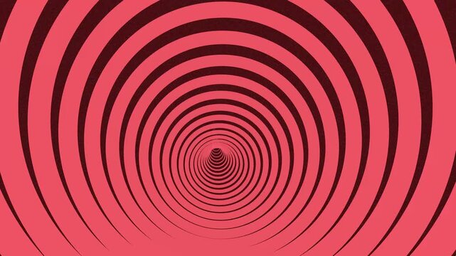 Hypnotic illusional Spiral  Animation with Infinite Circular Loop in light pink with maroon background color for Trippy loop Motion Graphics, perfect for online games, branding, advertisements etc