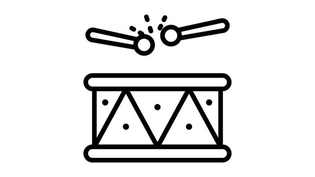 Download our handy line style animated icon of carnival drum