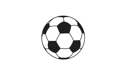 Fototapeta premium Soccer ball classic black and white icon isolated on white background, simple flat style football symbol for sport logo, app, web, sticker, print featuring sports, pictogram, sign with emblem and