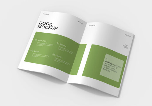 Minimal Open Book Mockup PSD Template