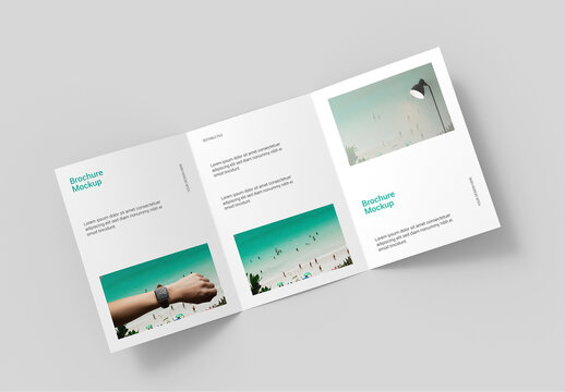 Open Tri-Fold Brochure Mockup PSD