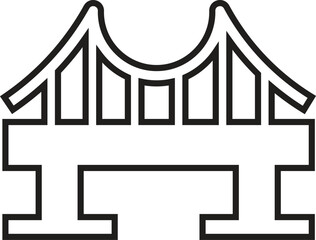 Bridge icon outline silhouette isolated on white background