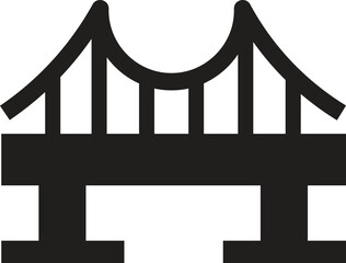 Bridge icon outline silhouette isolated on white background