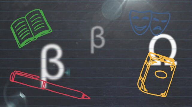 Green stroke underlining infinity symbol initiating sliding doodles and morphing letters looping