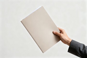 Obraz premium Generative AI Hand Holding White Document Illustrating Business Report.