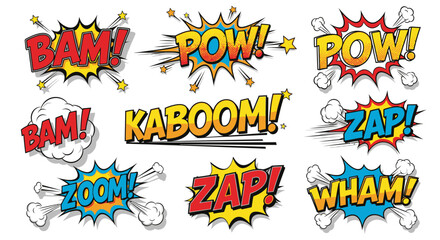Naklejka premium comic book explosion words