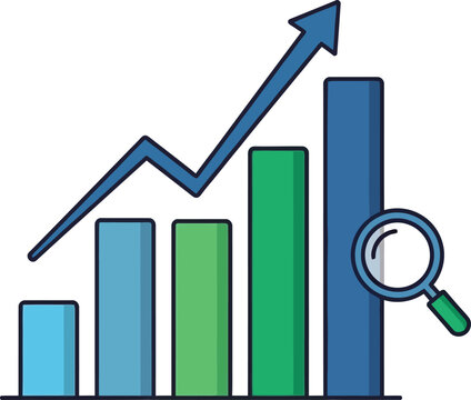 Business Growth Bar Chart &ndash; Flat Vector Illustration with Upward Arrow