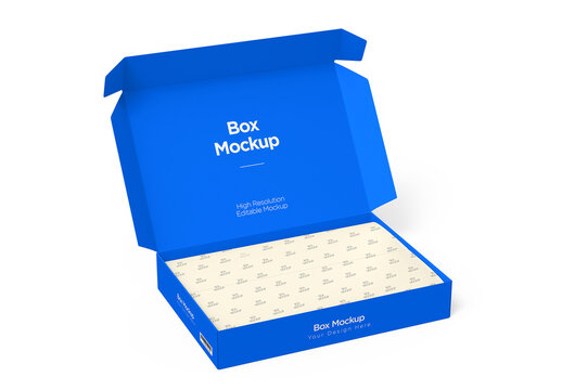 Open Packaging Box Mockup