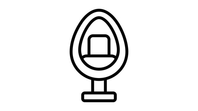 A cozy outline animated icon of hanging egg swing