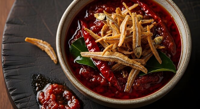Sambal teri didalam piring 