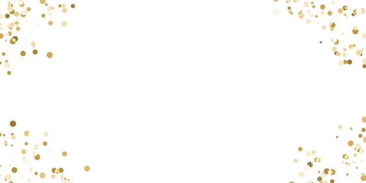 Golden sparkle particles located in the four corners of the frame