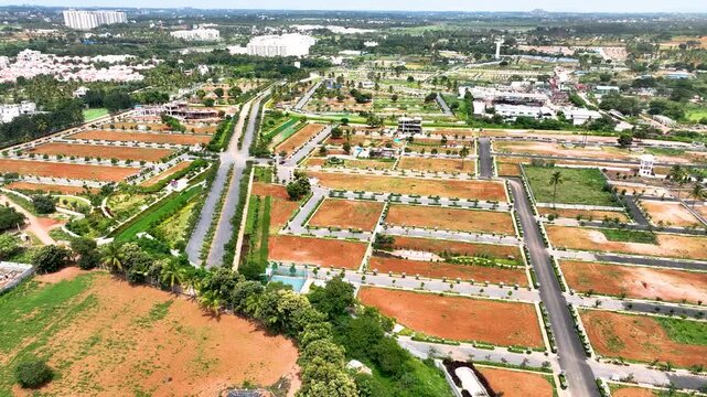 Aerial View of Plotted Development in Devanahalli, North Bangalore