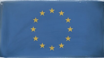 European Union flag with golden stars