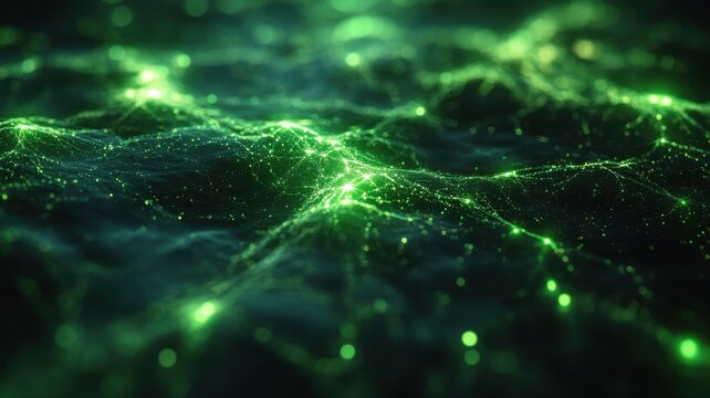 Abstract Green Technology Network Background abstract background network technology green digital ai
