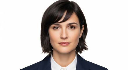 Professional Businesswoman Portrait with Short Dark Hair