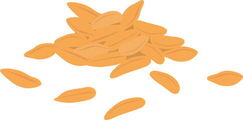 Fototapeta premium Pile of oat grains for world pulses day illustration. Vector isolated.