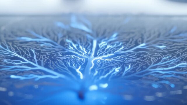 Laser Etched Fractal Pattern Grows on Glass Surface Under Bright Light