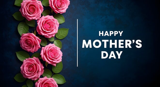 Happy mother's day wishes with beautiful pink roses a tribute to all amazing moms