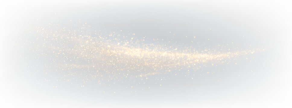 Gold Glitter Dust PNG Floating Across Glowing Bokeh, Soft Sparkle Overlay for Christmas and Holidays