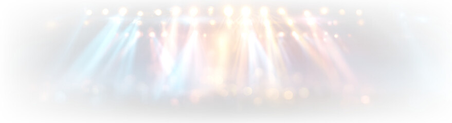 Naklejka premium Vibrant Stage Lights with Colorful Smoke PNG Isolated on Transparent Background