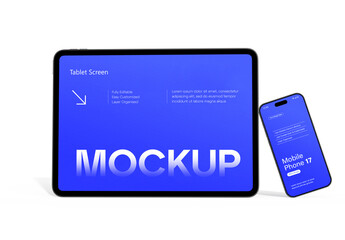 Tablet and Mobile Screen Mockup Presentation