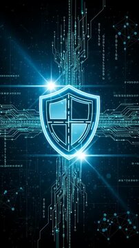 Digital Shield Protection Cyber Security Concept.