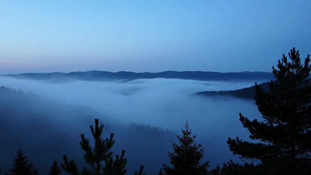 Minimalist Fog Scene A clean, uncluttered composition focusing on the movement of fog against a simple, natural backdrop.
