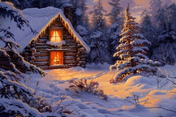 Snowbound cabin