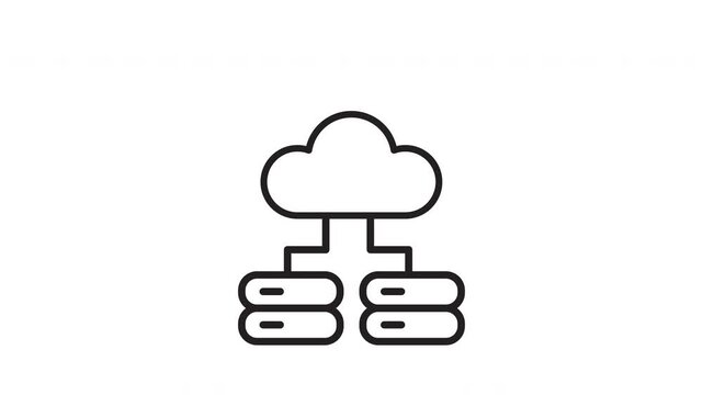 Cloud Server Storage Animated Outline Icon