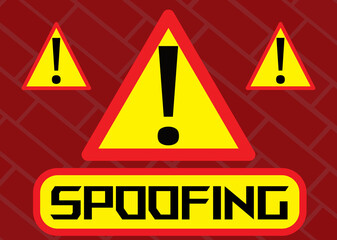 Spoofing, alert message, computer concept and new technologies.	