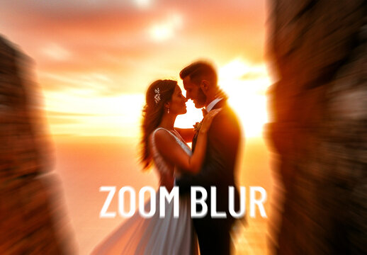 Cinematic Romantic Couple Zoom Motion Blur Photo Effect