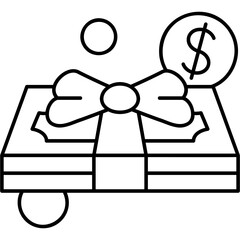Line Art Bonus Income Icon