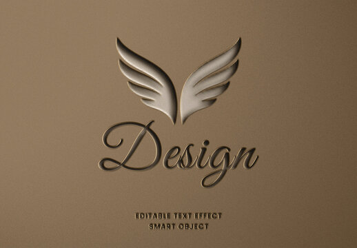 Luxury Golden Embossed Text Effect Logo Mockup Template