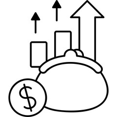Line Art Income Boost Icon