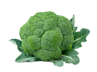 Fresh broccoli isolated on white.