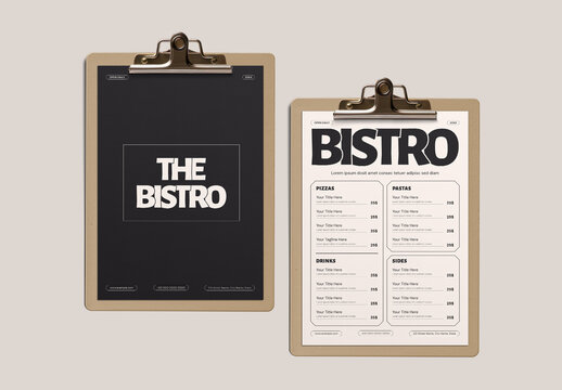 Modern Bistro Restaurant Food Menu Card Template