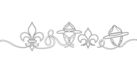 ornate border design with fleur de lis and gemstones © Azizi