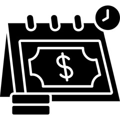 Glyph Solid Annual Income Icon