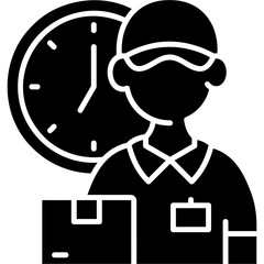 Glyph Solid Part-Time Income Icon