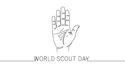 Obraz premium World Scout Day hand sign illustration