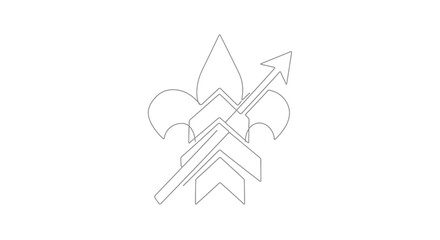 fleur de lis symbol with arrow © Azizi