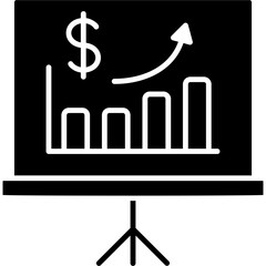 Glyph Solid Earning Chart Icon