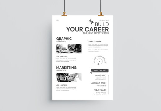 Minimalist Job Hiring Flyer Poster Template