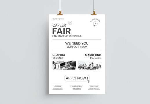 Minimal Career Opportunities Job Fair Poster Template