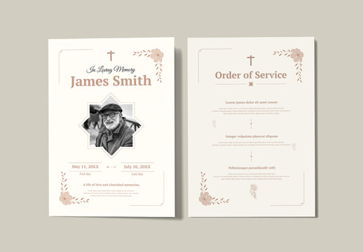 Elegant Funeral Program Template
