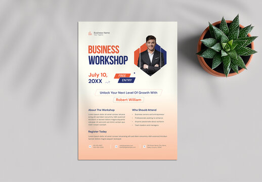 Professional Business Workshop Flyer Template Design
